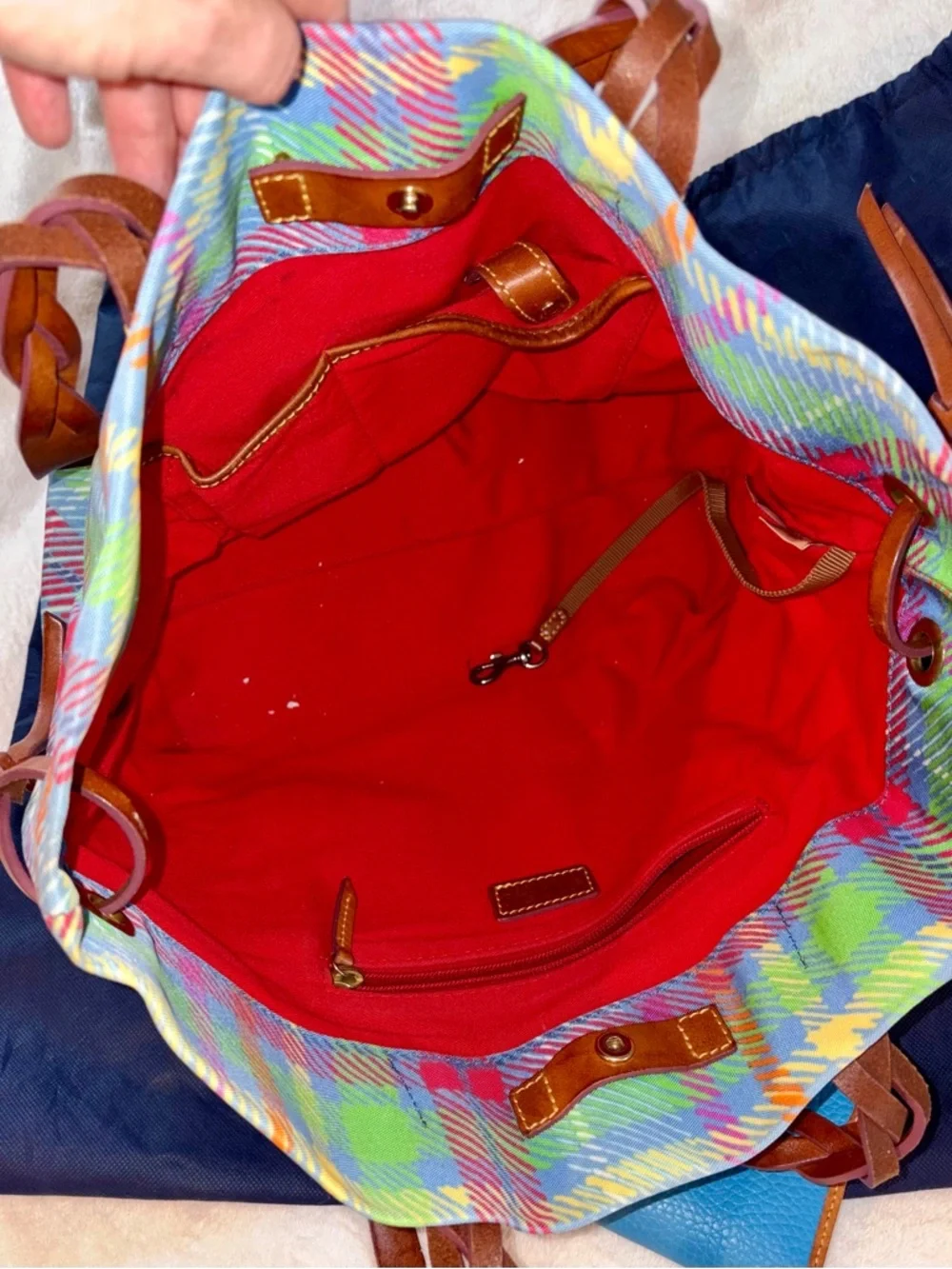 Dooney & Bourke Madras Plaid Tote with Matching Wallet